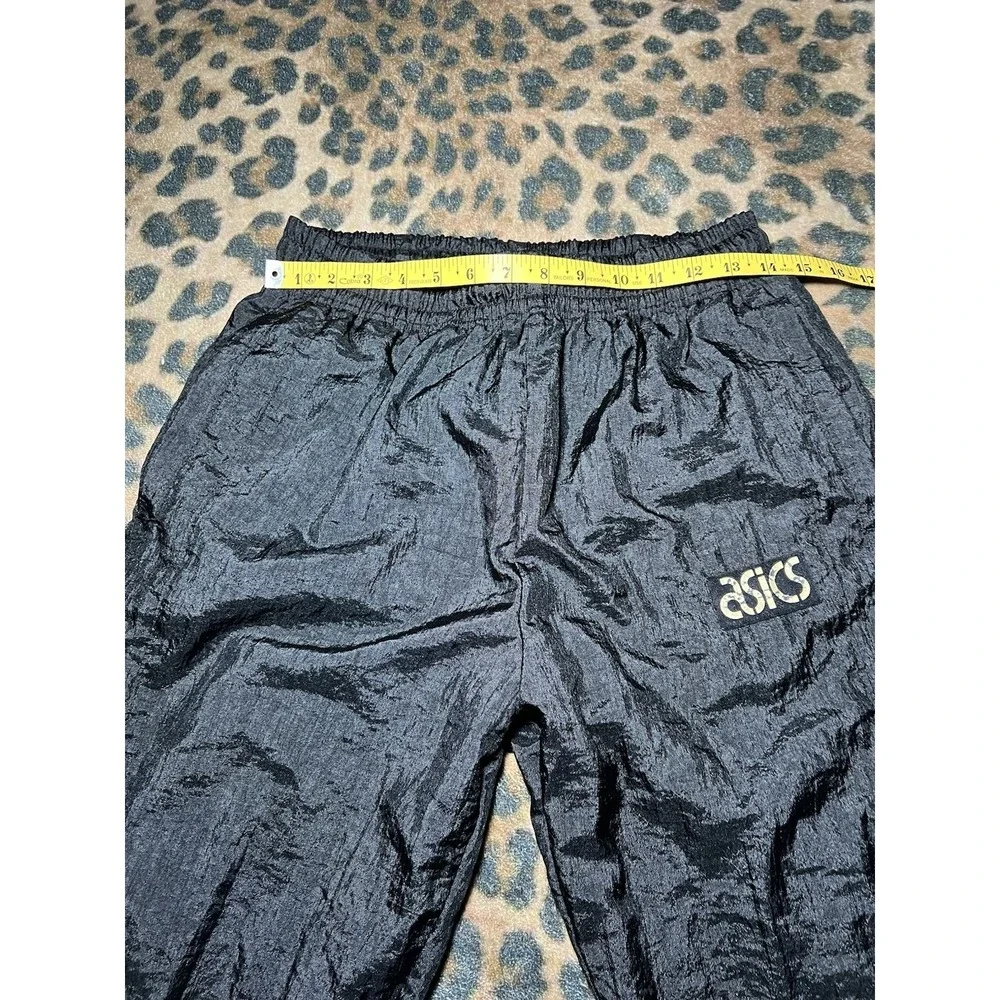 Asics Joggers Mens Medium Track Pants Black Vintage